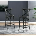 thumbnail image 2 of Counter Stool Chair, Black, Wood, Bar Pub Cafe Bistro Dining Kitchen Hospitality Restaurant, Modern Contemporary HB33822, 2 of 11