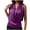 Tank Tops for Women Plus Size-Purple, variant on Homenesgenics Tank Tops for Women Plus Size Fashion Women's Casual Sleeveless Solid Ladies V-Neck Fold Blouse Black L