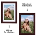 thumbnail image 6 of 15 Pack 4x6 Picture Frame with Mat, 5x7 Picture Frame without Mat, Red Mahogany MDF Frame, 6 of 7