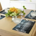 thumbnail image 4 of Ambesonne City Place Mats Set of 4, New York at Night Scenery, Standard Size, Black and Dark Blue, 4 of 6