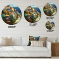 thumbnail image 4 of Designart "Azure Coastal Village" Modern Landscape Beach Metal Round Wall Art Prints, 4 of 5