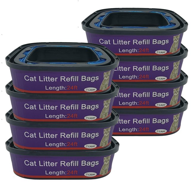 Bolsas de recarga de arena para gatos, paquete de 8, compatibles con Genie Pails