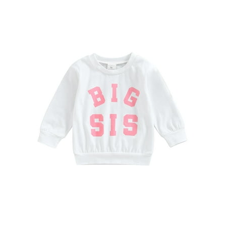 

Bagilaanoe Newborn Baby Girl Casual Sweatshirt Long Sleeve BIG SIS Letter Print Pullover 3M 6M 9M 12M 18M 24M Fall Tops