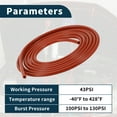 thumbnail image 4 of Manguera de vacío de silicona Unique Bargains 130PSI Presión máxima Línea de vacío automotriz Roja con conector de vacío 1 juego 10Ft 3/4/5/6/8/10mm ID Grosor 2.5mm, 4 of 7