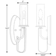 thumbnail image 2 of Progress Lighting Riley Collection One-Light Wall Bracket, Matte Black, Clear Glass Shade, 2 of 2