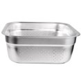 thumbnail image 1 of Passoire Carrée en Acier Inoxydable, Panier de Cuisine avec Trous de Drainage Uniformes pour un Rinçage Efficace, Grand Récipient Carré pour Cuisine, Bassin de Lavage de Légumes, Idéal pour la Préparation et le Stockage des Aliments, 1 of 6