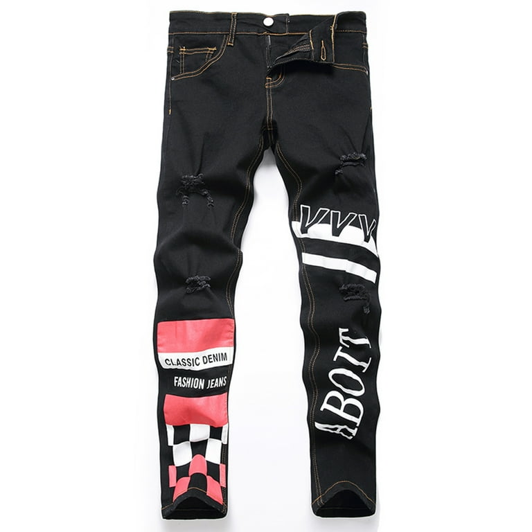 Gvdentm Boys Size Jeans Boy's Ripped Jeans Stacked Destroyed