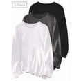 thumbnail image 2 of Zukuco 3 Pack Plus Size Long Sleeve T-Shirts for Women - Crew Neck Fall Tops Loose Fit Casual Tee Tunic Shirts (1X-5X), 2 of 5