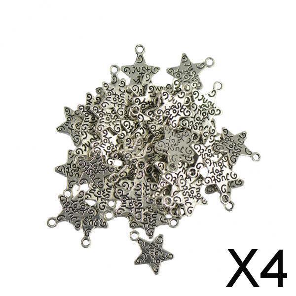 4x100 Uds Plata JUST FOR YOU Dijes De Estrella Colgantes Joyería Regalo DIY