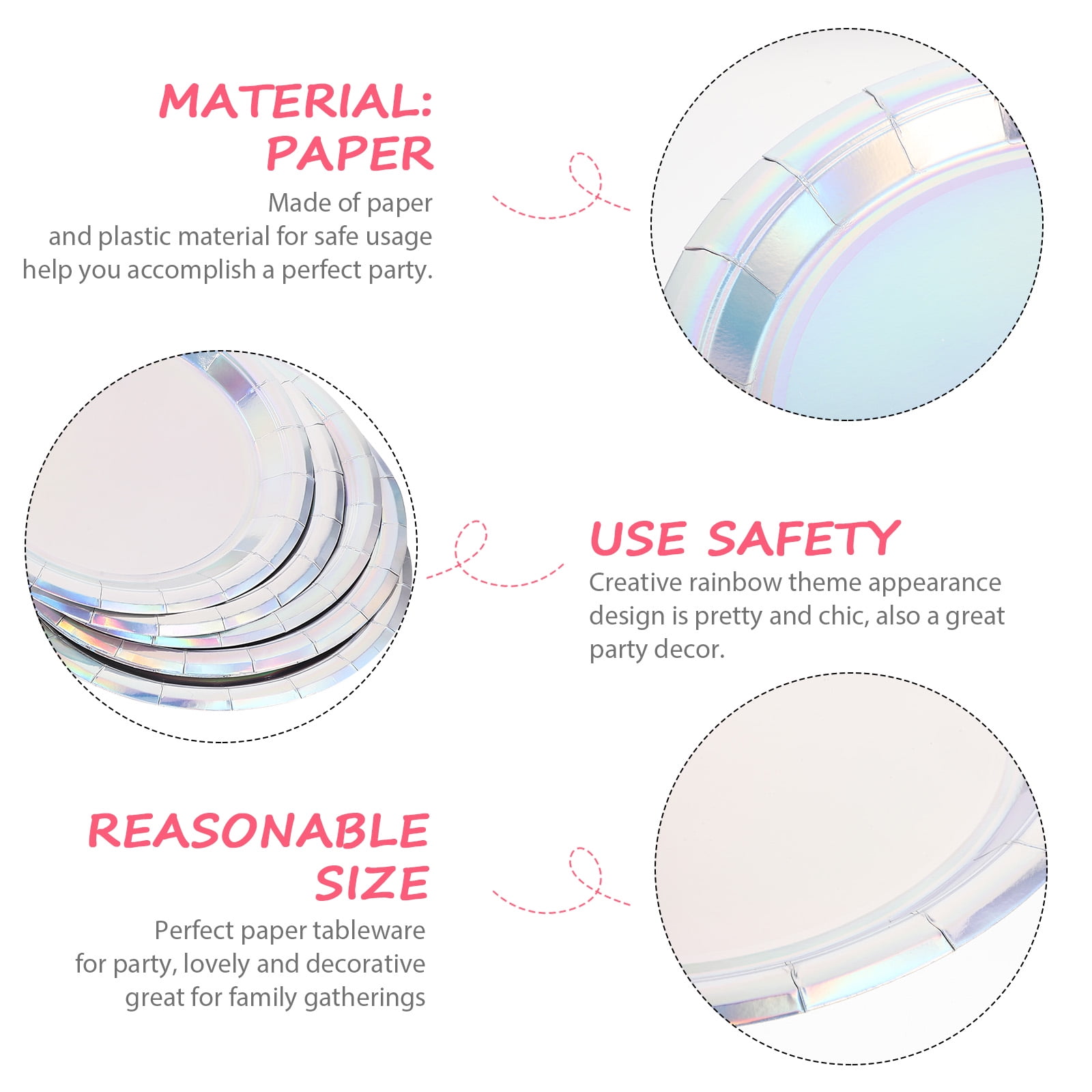 UPOUART 50Pcs Sturdy Paper Plates for Outdoor Parties 9.04Inch