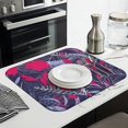 thumbnail image 3 of 2pcs Hawaiian Floral Absorbent Kitchen Mat 3-Layer Thick Drying Pad for Dishes Countertop Protection Heat Resistant, 3 of 5