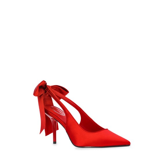 Scoop Women's Satin Slingback Heels with Bow