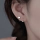 thumbnail image 2 of Clavos para orejas con tornillo de resorte, joyería para orejas de plata de ley para mujer, aretes de nicho avanzados, temperamento, amor, clavos para orejas con hueso, 2 of 6
