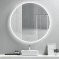 thumbnail image 3 of Modern Mirrors Luna Round Lighted Bathroom Vanity Mirror with Dimmable LED Lighting and IP44 Rating, 3 of 11