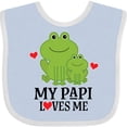 thumbnail image 3 of Inktastic My Papi Loves Me Grandson Frog Boys Baby Bib, 3 of 4