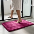 thumbnail image 4 of Soft Plush Shaggy Bath Mat Red 15.7x23.6 in Non Slip Absorbent Quick Dry Microfiber Bathroom Rug Machine Washable Floor Carpet, 4 of 7