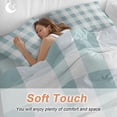 thumbnail image 5 of Aqua Plaid Duvet Cover Set, Spring Summer Farmhouse Buffalo Checkered Soft Duvet Cover Full Size Bedding Set 4 Pieces, 1 Quiltcover and 2 Pillowcases with Zipper, 1 Bed Sheet for All Seasons, 5 of 9