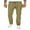 Khaki, variant on qolati Mens Linen Cargo Pants Casual Elastic Waist Drawstring Straight Trousers Classic Fit Solid Jogger Sweatpants with Pockets