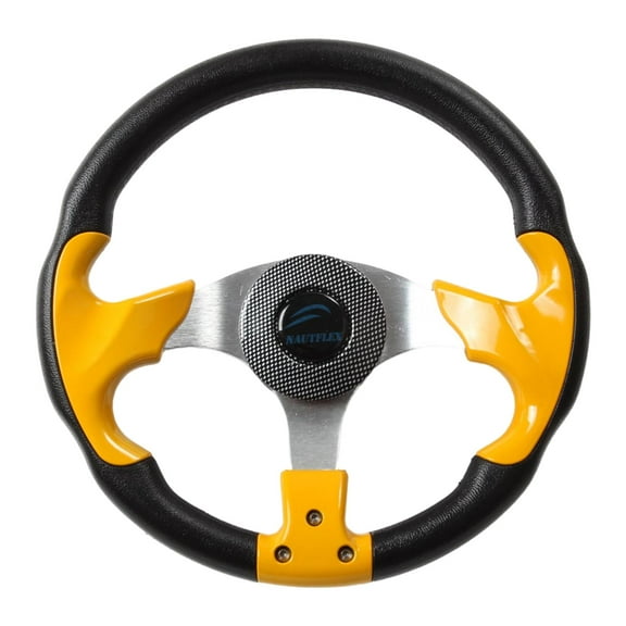 Boat Steering Wheel 19mm Tapered Shaft 3 Spoke Replacement 320 Yellow Non directional for Boat Accessories Marine Vessels