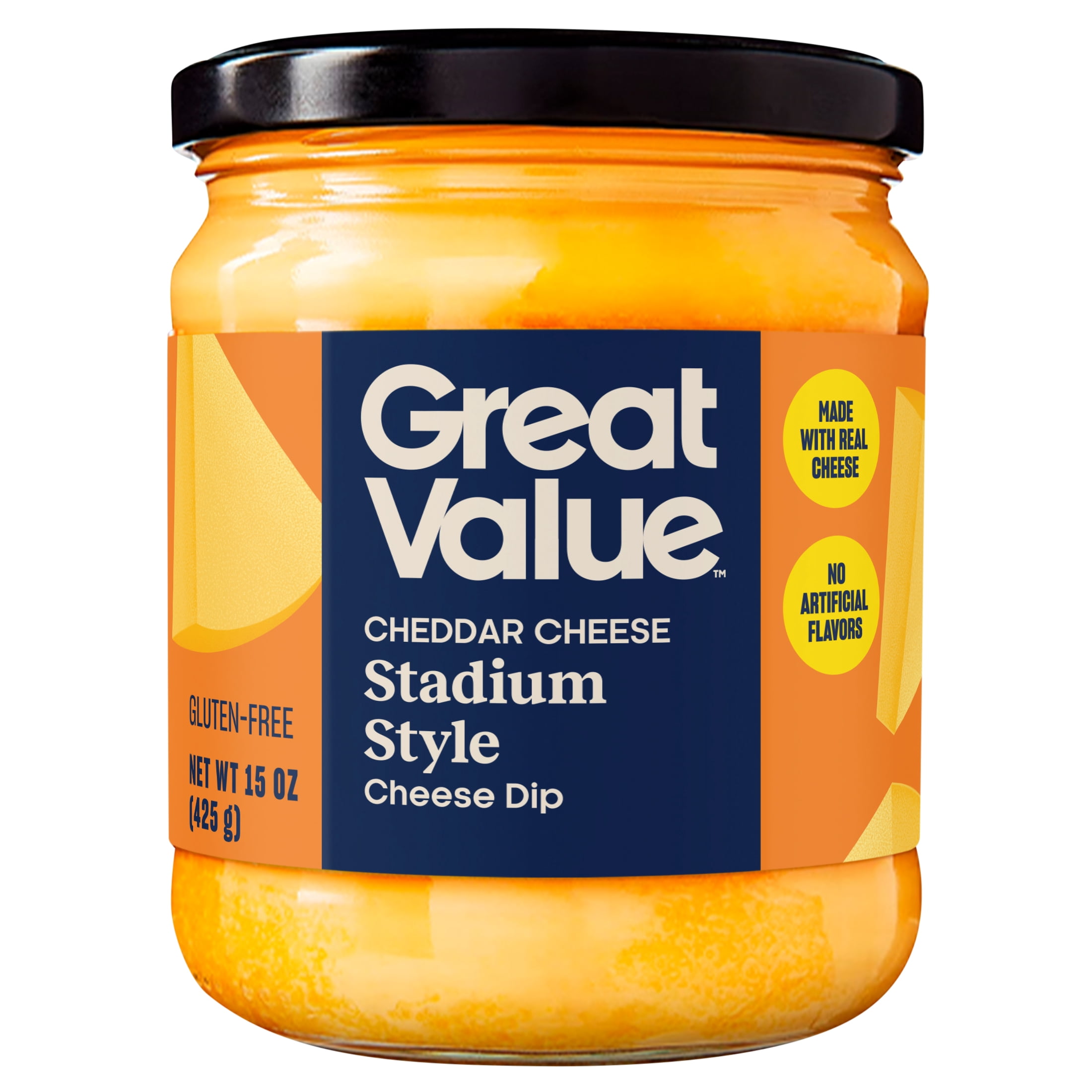 (6 pack) Great Value Stadium Style Cheddar Cheese Dip, 15 oz
