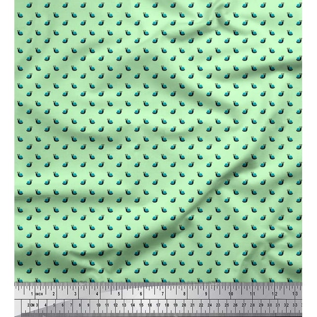 Soimoi Polyester Crepe Fabric Snail Small Print Fabric by The Yard 52 Inch Wide
