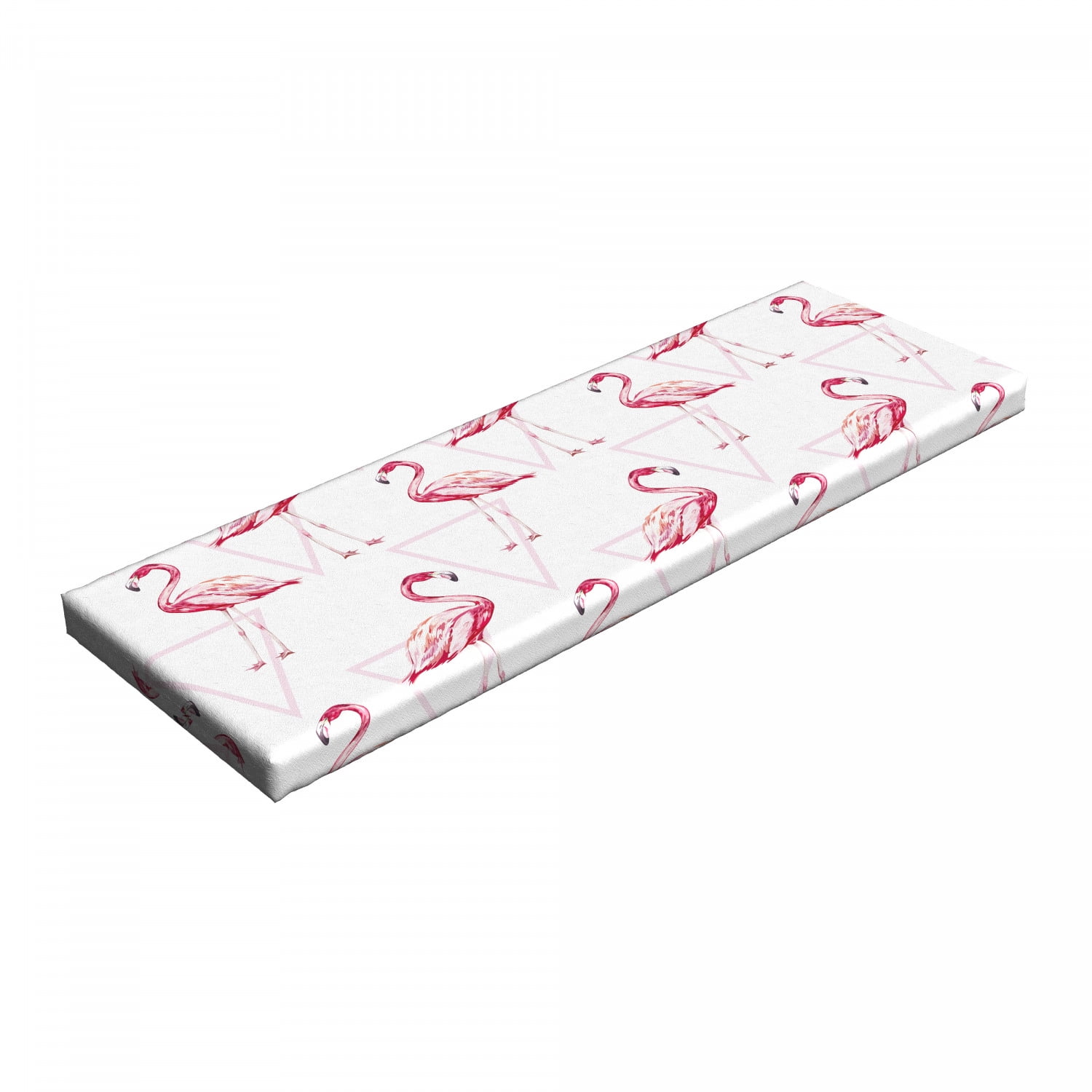 Senaat Auroch Klacht Flamingo Bench Pad, Realistic Drawing Style Animals on Geometrical Backdrop  with Pink Triangles, HR Foam Cushion with Decorative Fabric Cover, 45" x  15" x 2", Pink Peach White, by Ambesonne - Walmart.com