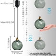 thumbnail image 4 of FSLiving Adjustable Height H Type Track Lighting E26 Smart LED Edison Bulbs with Timer Dark Green Hammered Glass Globe 4 ft Dimmable Pendant Light Decorate for Plant Kitchen Island Customizable, 4 of 9