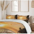 thumbnail image 6 of Ambesonne Tropical Duvet Cover Sets, Sunset on Sands Beach, 2-King, Orange Green Pink, 6 of 7