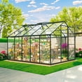 thumbnail image 4 of Sylviera 8x10FT Heavy-Duty Greenhouse with Reinforced Aluminum Frame & High-Transparency PC Panels, Walk-in Green House with Quick-Installation Structure for Outdoor Garden, 4 of 7
