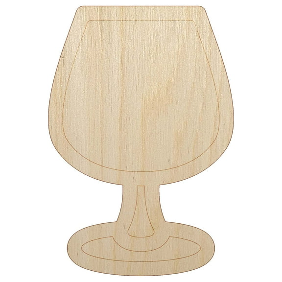 Brandy Wine Glass Wood Shape Unfinished Piece Cutout Craft DIY Projects - 4.70 Inch Size - 1/8 Inch Thick