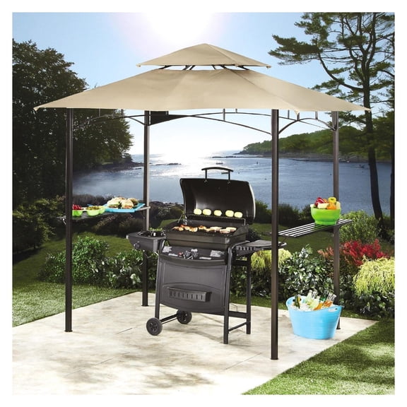 GolySw Replacement Canopy Top Cover for The Grill Gazebo with Solar Lights - RipLock 350