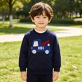 thumbnail image 6 of Ulanda Boys Cotton Sweatshirts Crewneck Long Sleeve Pullover Toddler Winter Warm Sweater Tops 2-7T (Navy, 3-4 Years), 6 of 6