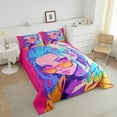 thumbnail image 3 of Erosebridal Cyber Anime Bedding Japanese Cool Full Bed Comforter Set, Virtual Reality Future Street Culture Comforter Set Funky Surrealism Girly Bedding, 1 Comforter 2 Pillowcases, 3 of 6