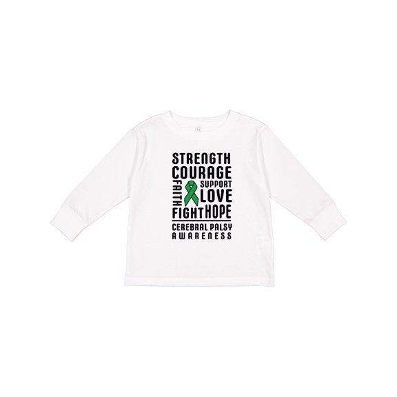 Inktastic Cerebral Palsy Awareness Strength Support and Courage Boys or Girls Long Sleeve Toddler T-Shirt