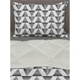 thumbnail image 3 of Black and White Comforter & Sham Bedding Set, Striped Triangles up and down in Scribble Style Boho Illustration, 3 pcs Duvet Set Microfiber Filling Quilt, 5 Sizes, Black White, by Ambesonne, 3 of 4