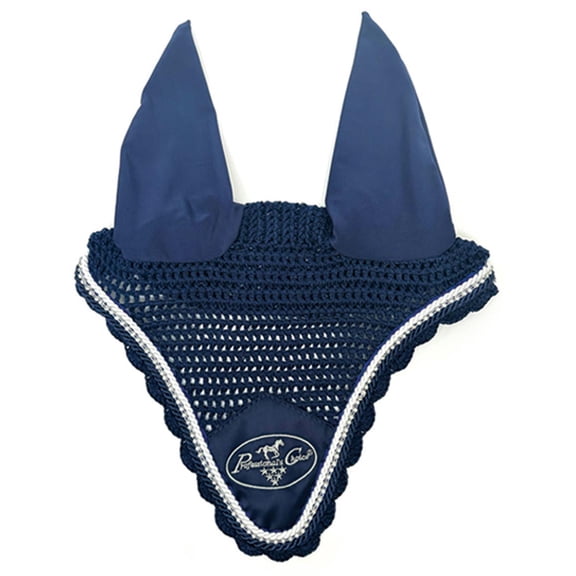 Satin Ear Bonnets, Horse, Navy