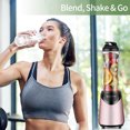 thumbnail image 6 of La Reveuse Smoothies Blender Personal Size 300 Watts with 18 oz BPA-Free Portable Travel Sports Bottle (Pink), 6 of 10