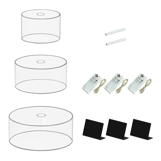 Inteprter Elevadores versátiles para buffet, brunch, postres, pasteles y mesas de dulces. Kits de decoración para fiestas Con funda 6+8+10 pulgadas