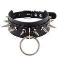 thumbnail image 1 of 2026 Grands Colliers Ras du Cou Gothiques Punk Rock Ronds pour Femmes et Hommes, Collier en Cuir avec Rivet à Pointes, Collier Ras du Cou, Bijou de Déclaration, 1 of 8