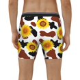 thumbnail image 2 of Men's Boxer Briefs, cow print sunflower western Soft and Breathable Mens Underwear Boxer Briefs With Widen Waist, 2 of 5