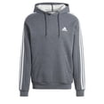 thumbnail image 2 of Sudadera con capucha adidas Essentials de forro polar para hombre, 3 rayas, gris oscuro, XL, 2 of 6