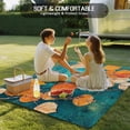 thumbnail image 4 of Orange Leaf Outdoor Rug 5x7 Ft - Reversible Patio Rug Outdoor Camping Rugs, Abstract Oil Painting Branch Turquoise Washable Indoor Outdoor Area Rugs, Non-Slip Outdoor Carpet Runner for Deck/Porch, 4 of 8