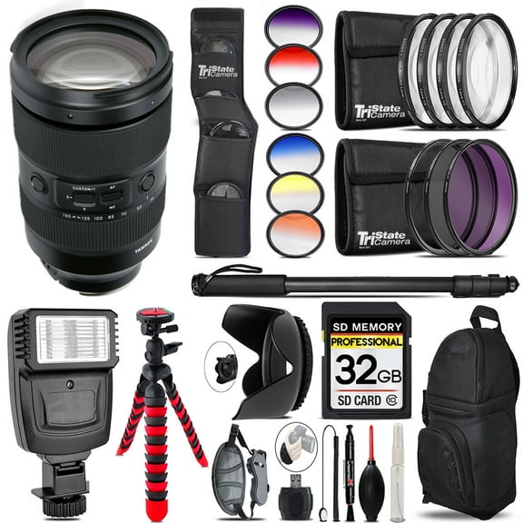 Tamron 35-150mm f/2-2.8 Di III VXD Lens for (Sony E)   Flash   Color Filter Set - 32GB Accessory Kit (International Version)