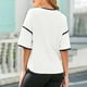 thumbnail image 4 of Chaqueta corta,Camiseta holgada para mujer, informal, de manga corta, mezcla de poliéster, cuello redondo con bolsillos, para uso diario, sopatenor, 4 of 5