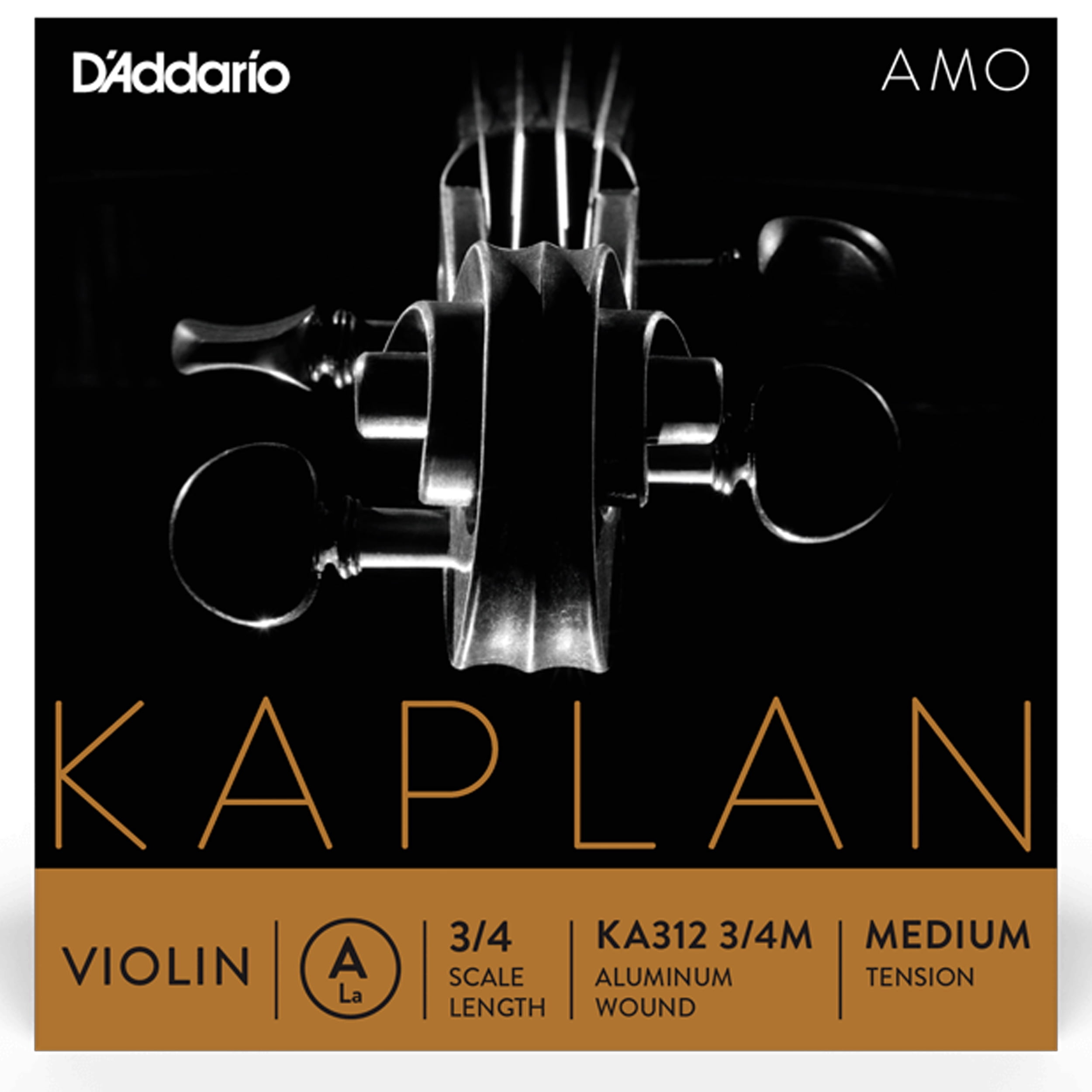 D'Addario Kaplan Amo Series Violin A String 3/4 Size, Medium