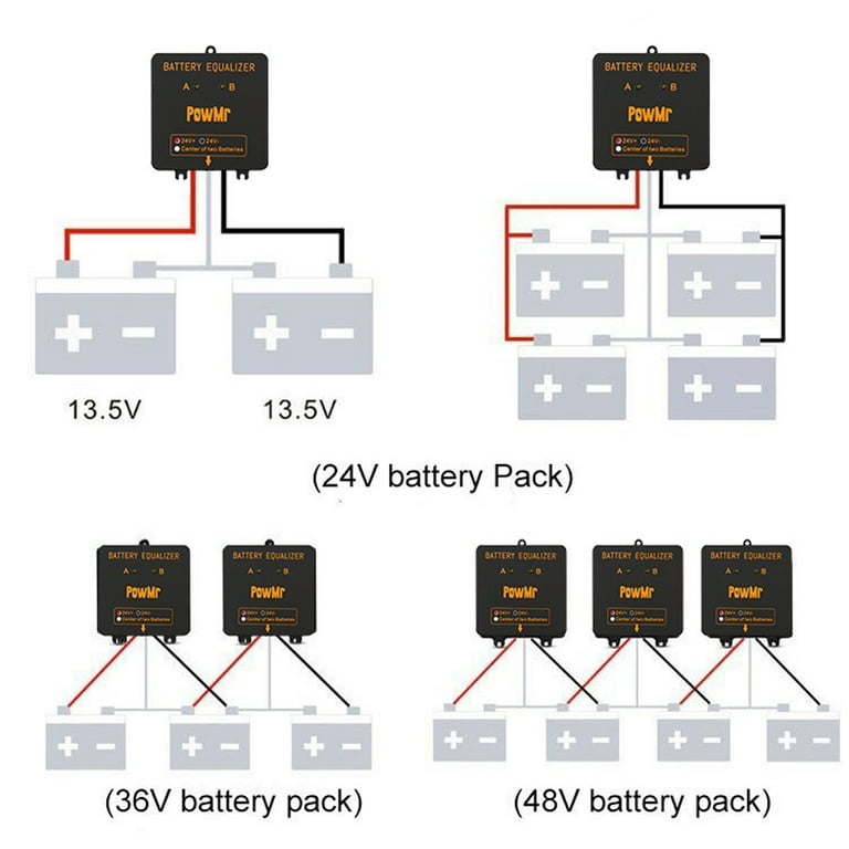 Arealer 24V Battery Equalizer Battery Balancer ReCharger Controller For  LeadAcid Batteries Bank System 