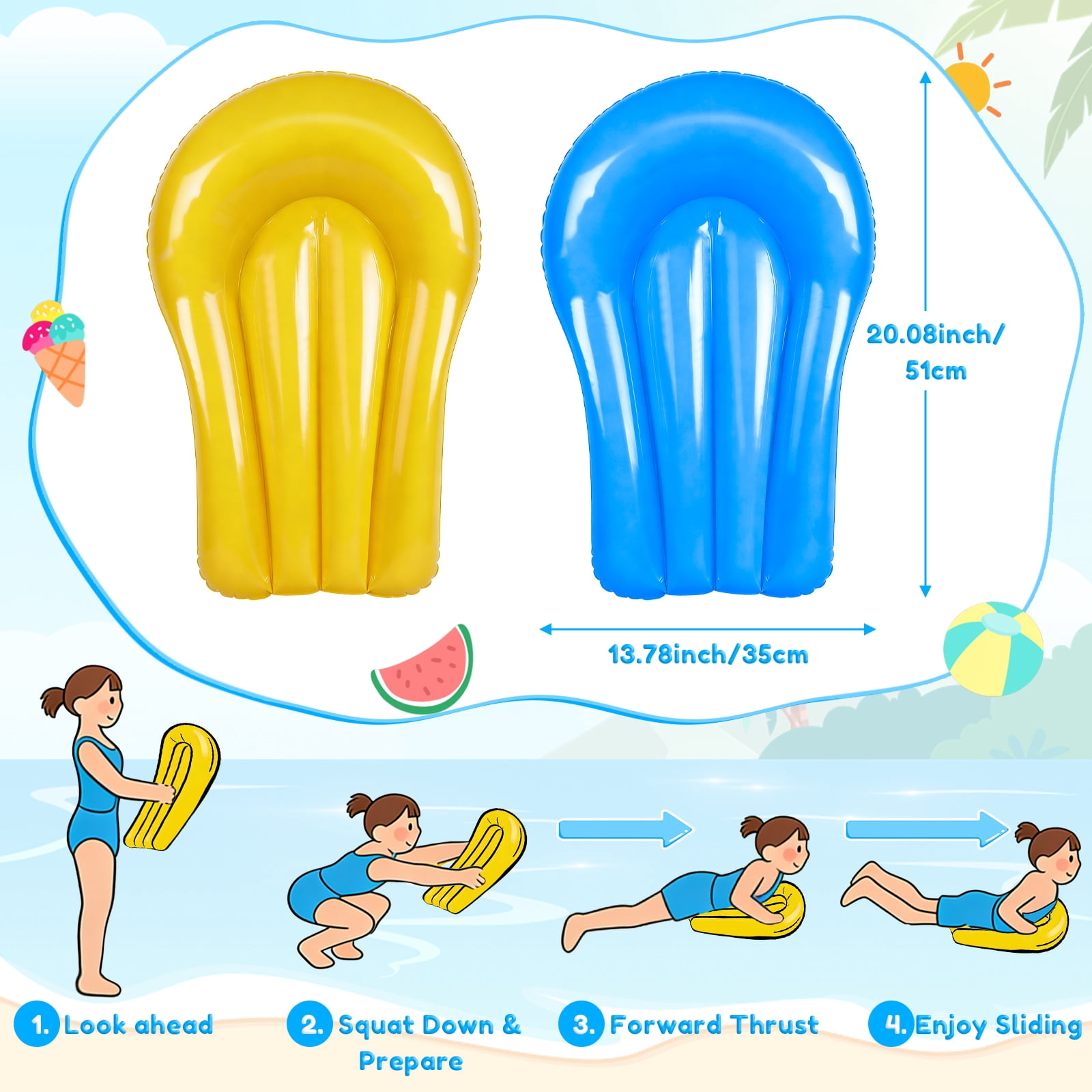 Teblint 22.3FT Double Lawn Water Slides, Heavy Duty Water Slip Splash Pad with Built in Sprinkler & 2 Bodyboards for Backyard Outdoor Water Fun Toys for Kids Adults