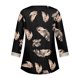 thumbnail image 5 of ICHUANYI Clearance Fashion Women's Summer V-Neck 3/4 Sleeve Print Casual T-shirt Blouse(Black, XXL) ICHUANYI WER2023080814818, 5 of 5