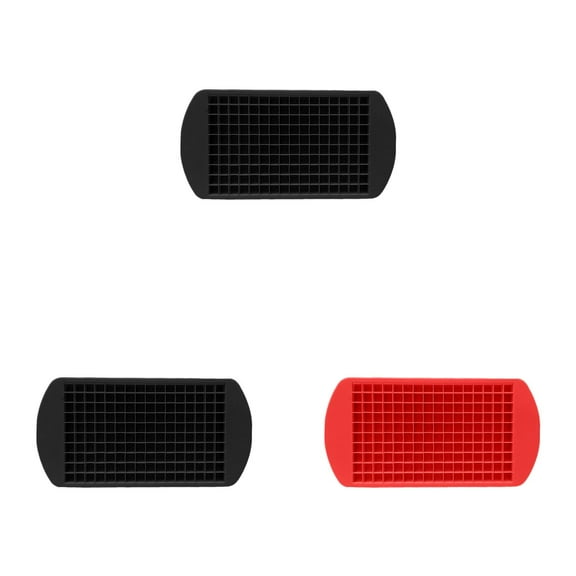 3PCS Crushed Ice Cube Molds - Mini Silicone Trays with 160 Grids - Quick Freezing Reusable Small Ice Maker for Drinks - BPA Free, Home Kitchen Supplies