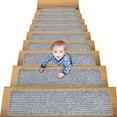 thumbnail image 5 of Chagetd Stair Treads for Wooden Steps Non-Slip Carpet Mat Safety Rug Self-Adhesive Indoor Stair Runner for Kids Elders Pets, 5 of 8